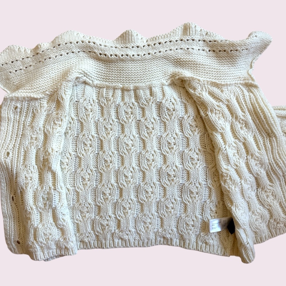 Cider Cream Cable Knit Cropped Cardigan - Picture 5 of 6